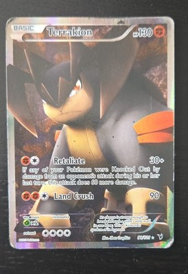 Terrakion (99 Full Art) 99/101 Noble Victories Holo HEAVIlY PLAYED
