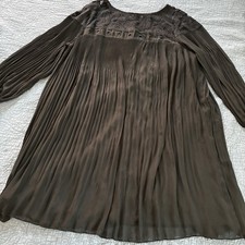 Lane Bryant Size 24 Black Lace Pleated Dress Cocktail Party