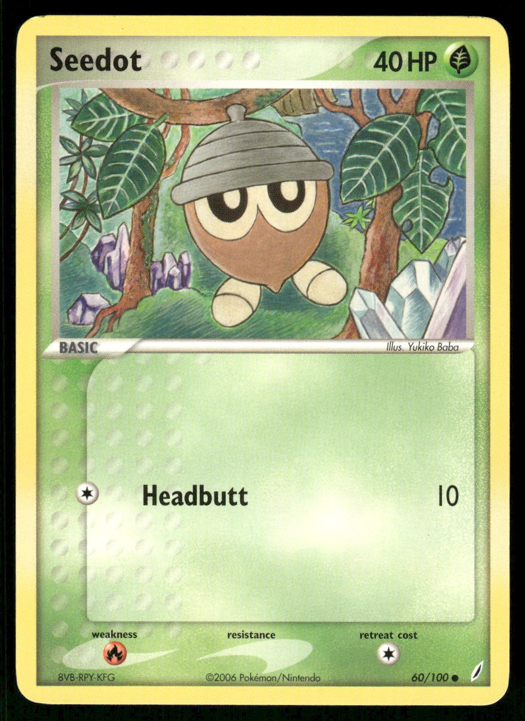 2006 Near Mint Pokemon Seedot 060/100 Crystal Guardians English