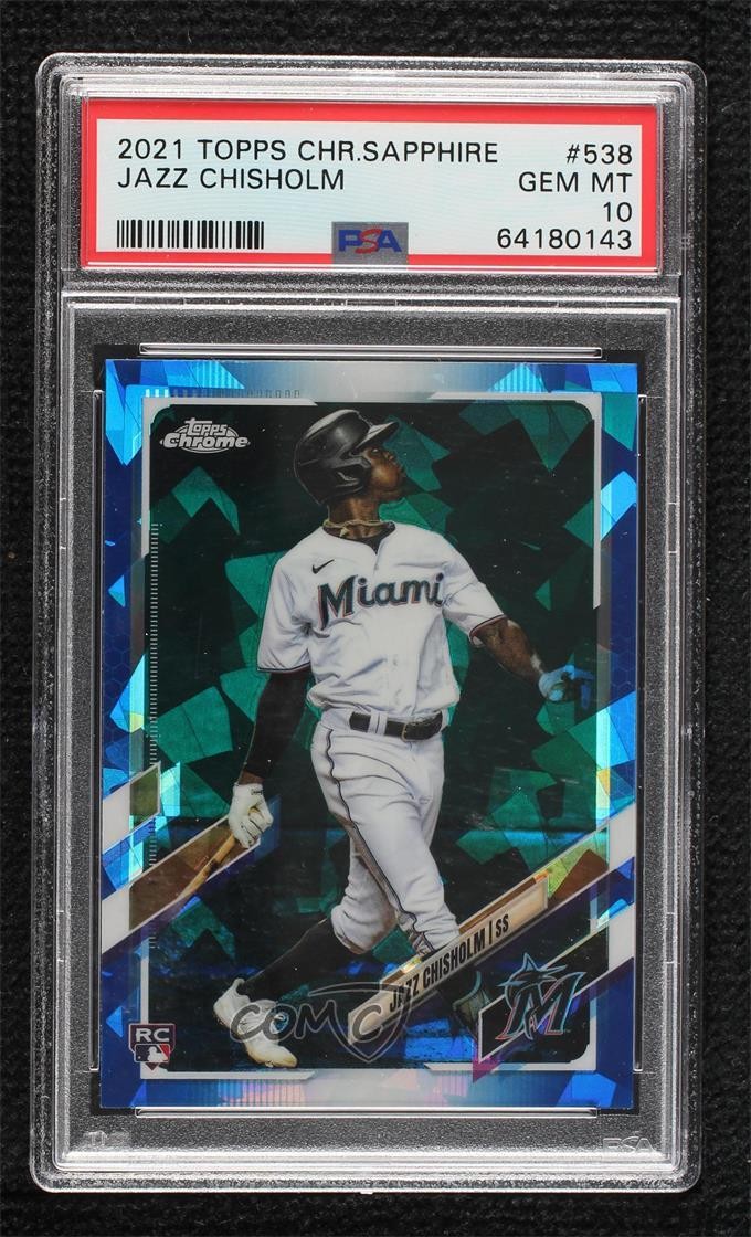 2021 Topps Chrome Sapphire Edition Jazz Chisholm PSA 10 GEM MT Rookie RC 0e5i