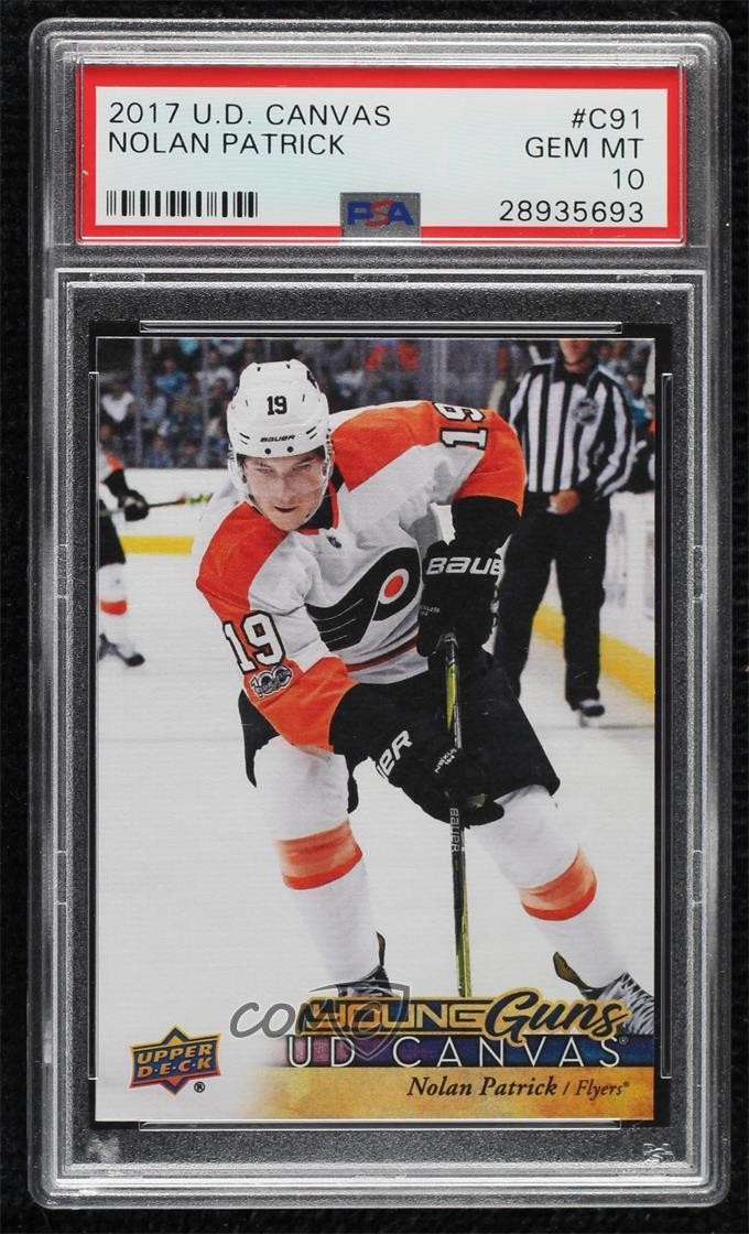 2017-18 Upper Deck UD Canvas Young Guns Nolan Patrick #C91 PSA 10 GEM MT 19x5