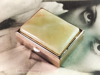 Rechteckige grüne Marmorplatte - 4cm - Vintage Pillendose - 0r