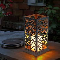 Led AußEn Solarlampe Laterne Stehlampe Gartenlampe Feuereffekt Kerze Tischlampe
