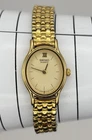 Seiko Watch Women 17mm Champagne Dial Gold Tone Oval 2y00-5f19 #8.30