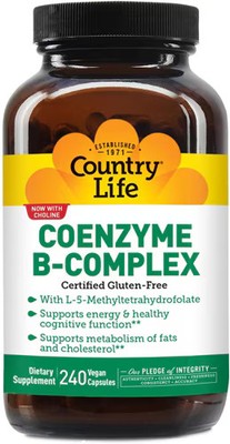 2 X Country Life Coenzyme B-Complex -- 240 Vegan Capsules