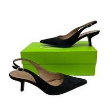 Sam Edelman Bianka Black Suede Slingback Heels  Women  s Size 5