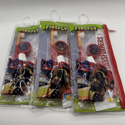 FIREFLY KIDS' TOOTHBRUSHES -TRANSFORMERS- SOFT BRISTLES (Set of 3) w/ Toothpaste