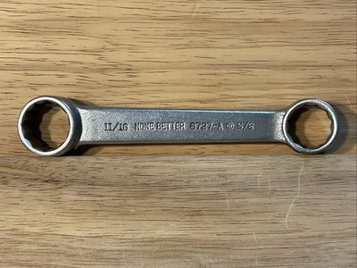 Vintage None Better Short Offset Box End Wrench 11/16'' x 5/8'' 12pt, 6727-A USA