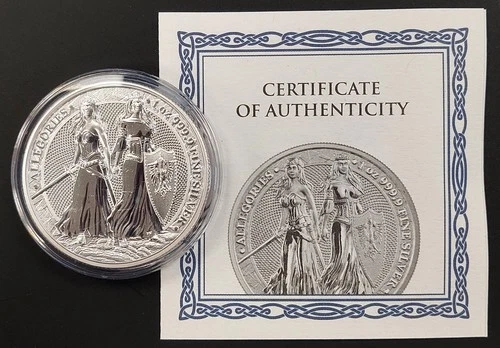 2022 Germania Mint "Allegories" 5 Mark, 1 Troy Oz .9999 Fine Silver coin w/COA!