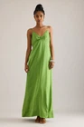 Selected Femme Laurina Strappy Maxi Dress Satin Green 8 / 36 - NEW