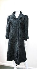 Manteau Femme En Astrachan Rétro - Noir, Style Années 60, Petit/moyen