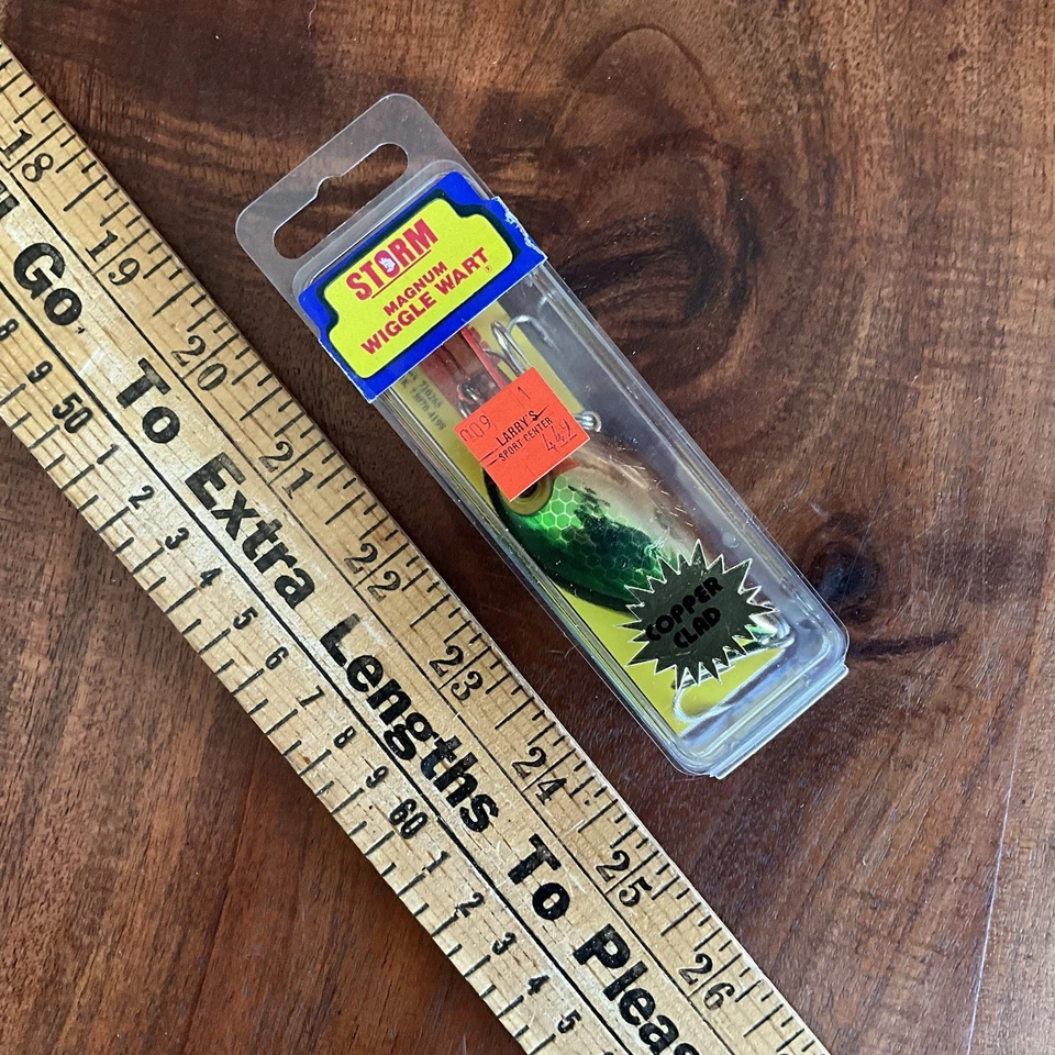 VINTAGE Pre Rapala Storm Magnum Wiggle Wart Rattle Crankbait Copper Green - Image 2 of 4