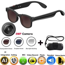 4K AI Smart Glasses Multifunction Camera Bluetooth Call Voice Assistant