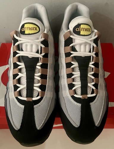Autentiche sneakers Nike Air Max 95 bianco giallo strike wolf grigio taglia 11 icone - Foto 2 di 8