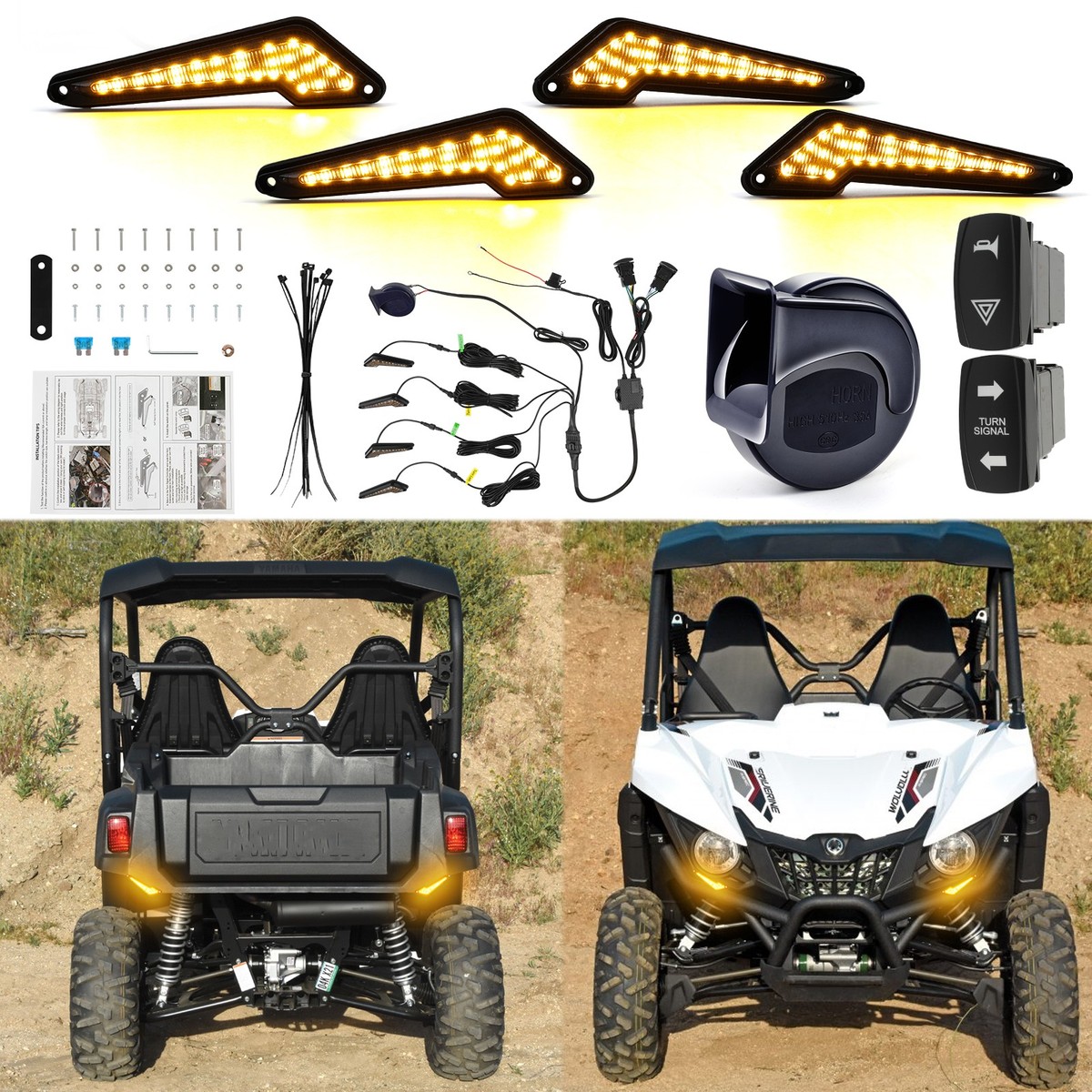 For Yamaha Wolverine UTV Street Legal Turn Signal Kit W/ Horn