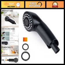 Matte Black Pull-Out Spray Wand for Grohe Faucets - Replacement Part 46298K00/46