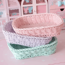 Small Desktop Basket Jewelry Storage Basket Imitation Rattan Storage Basket