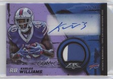 2015 Topps Fire Rookie Purple 13/50 Karlos Williams #FRAP-KWI Patch Auto 1p5