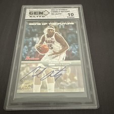 CARMELO ANTHONY 2003 BOWMAN SIGNS OF THE FUTURE AUTO RC #SFACA GEM 10
