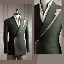 Patchwork Men's 2Pcs Suits Prom Dinner Party Jacket Leisure Casual Blazer Coat