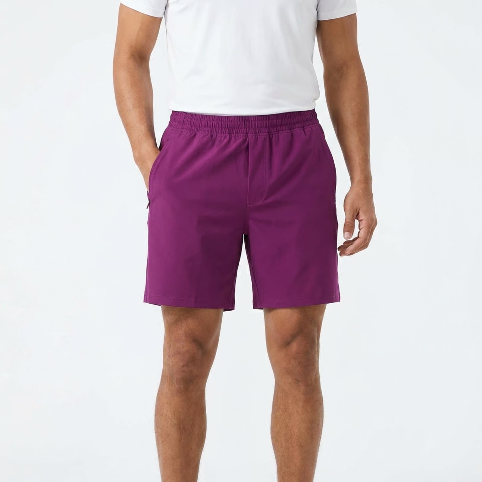 VRST Mens All-In Lined Training Short 7" Black Cherry Purple Small NEW