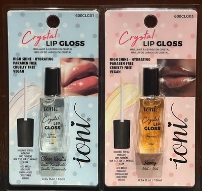 Ioni Crystal Lip Gloss High Shine/ Hydrating. Clear Vanilla & Honey. 