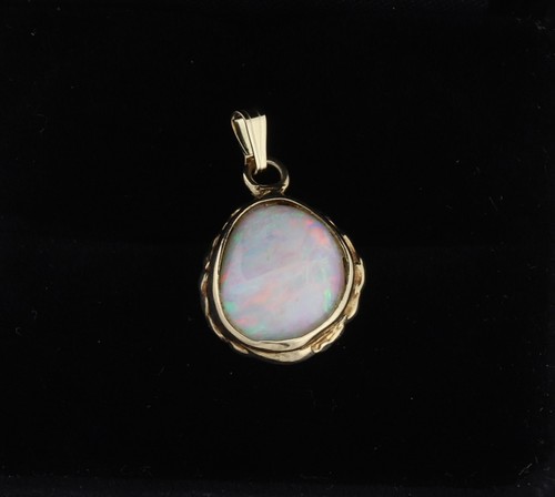 Anhänger nur 14k Gelbgold natürlicher Opal Anhänger 1" x 1/2" - Bild 1 von 7