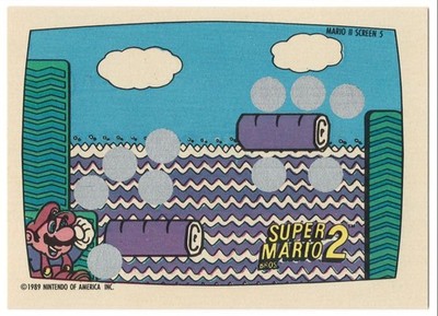 1989 Topps Nintendo Scratch-offs Screen 5 C - Log Jump Super Mario 2