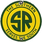 VINTAGE THE SOUTHERN ROUTE PORCELAIN SIGN TRAIN STATION GAS OIL RAILROAD