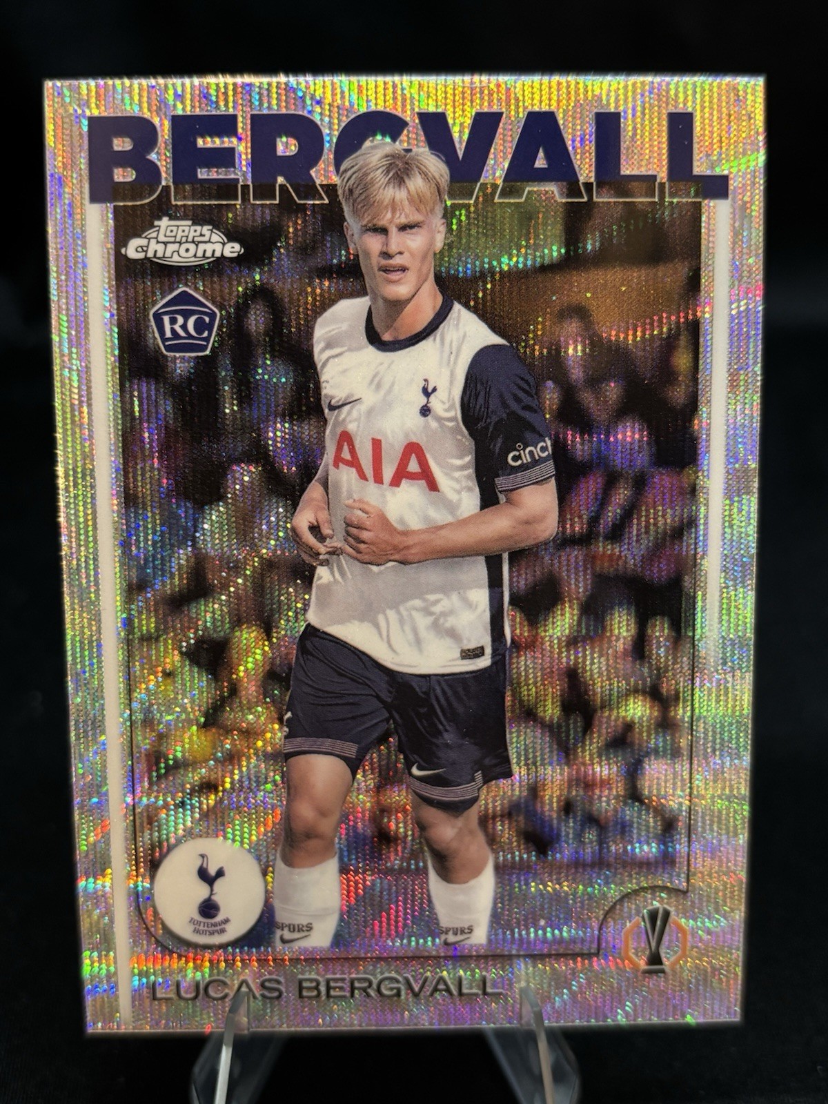 2024-25 Topps Chrome UCC Lucas Bergvall RC #112 Wave Refractor parallel