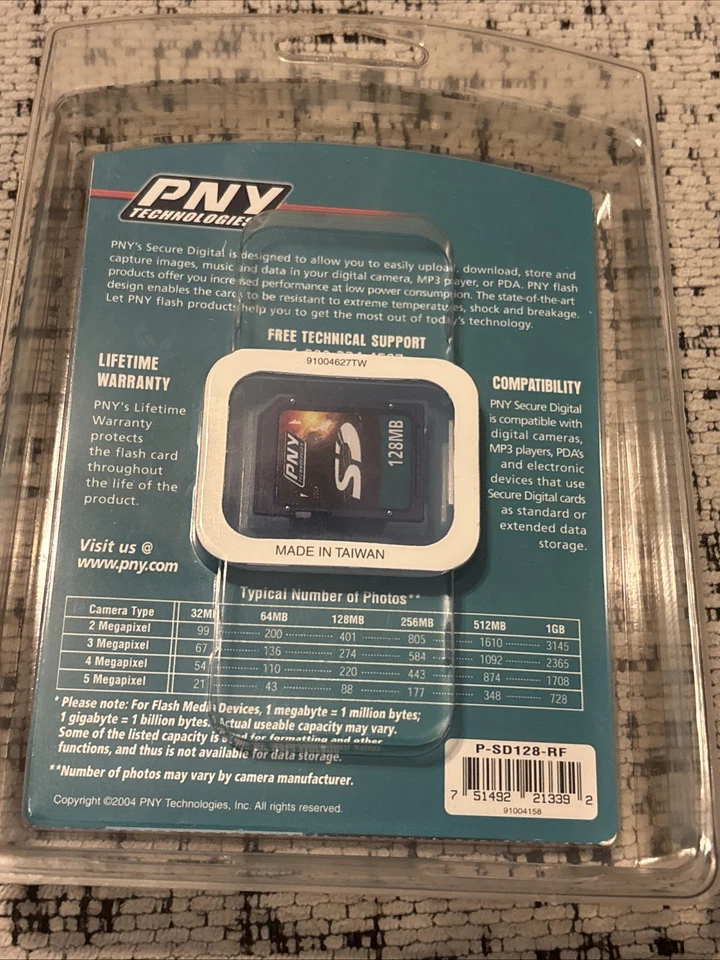 PNY 128MB SD Card - P-SD128-RF3 - Image 2 of 3