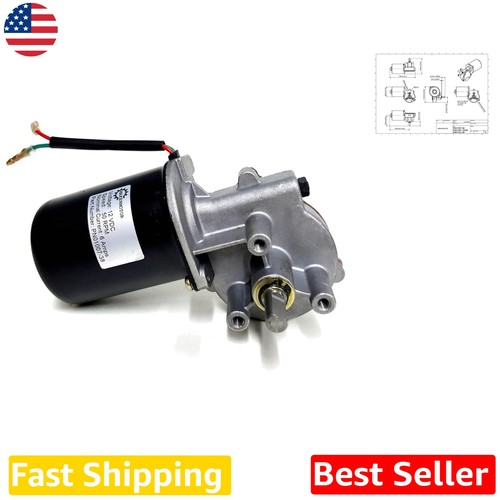 Powerful 12V DC 50 RPM Electric Motor 60W Copper Shaft M6 Mount - 第 1/3 張圖片