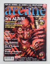 1997 Feb ARCANE UK All Genre TTRPG zine HORROR SYSTEM fantasy scenarios DEATH &c