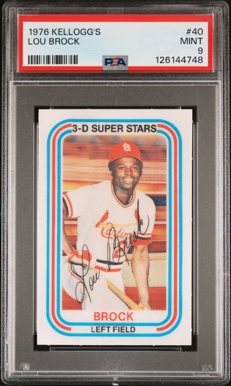 1976 KELLOGG'S #40 LOU BROCK PSA 9