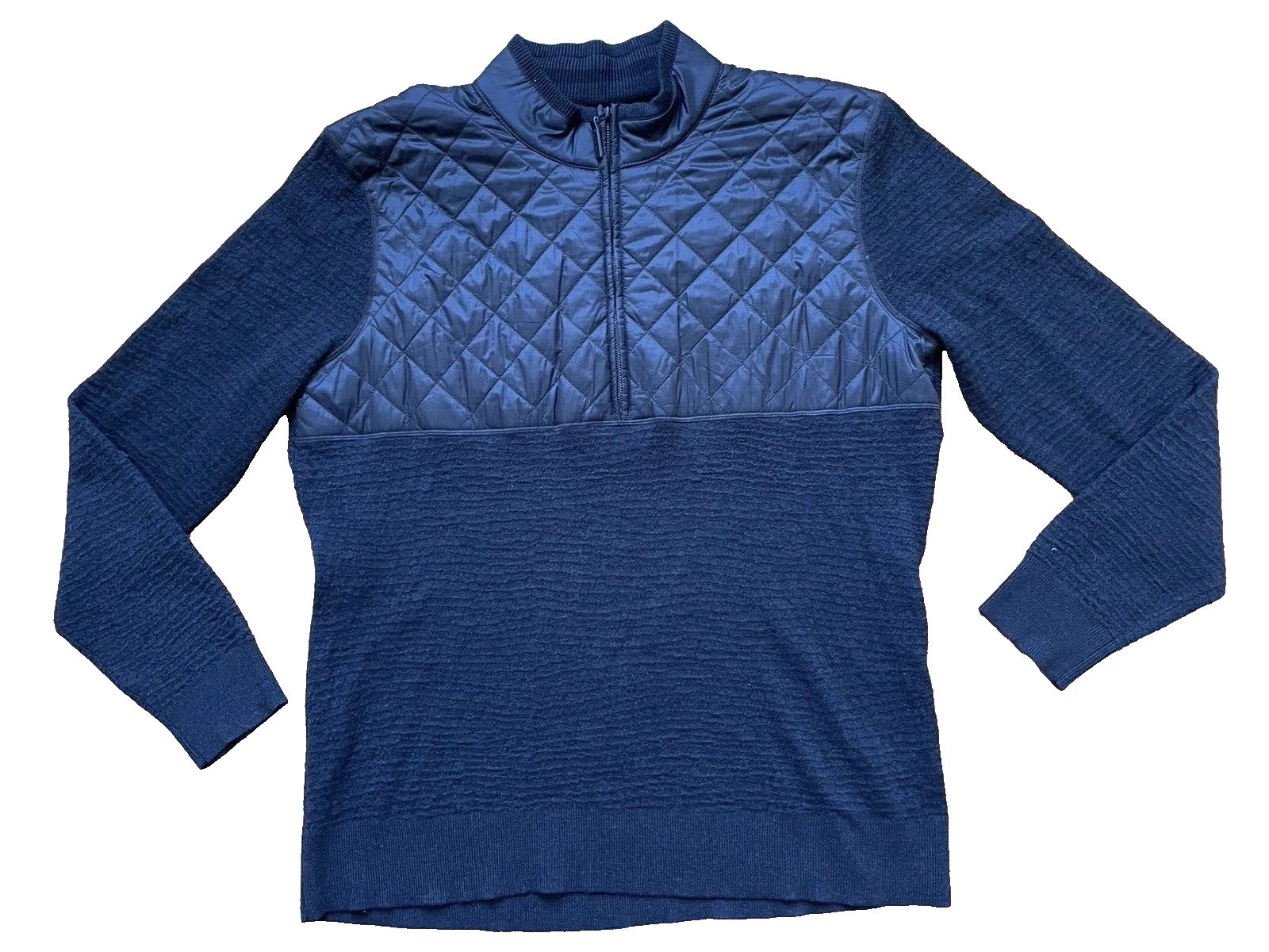 smartwool sweater pullover knit partial zip quilted top jacket