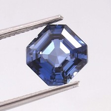 AAA Prime Natural Flawless Ceylon Blue Sapphire Loose Asscher Cut Gemstone 9x9MM