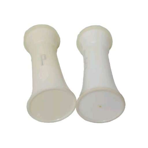 Vintage Tupperware 6” Tall Hourglass White Salt & Pepper Shakers Set