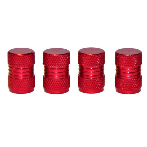 4Pcs Red Metal Car Tyre Valve Alloy Dust Caps Cover Van Bike Motorbike Accessory - Picture 12 of 12