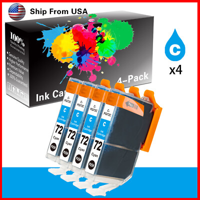 (4 Pack,Cyan) PGI72C PGI-72 PGI72 Ink Cartridge for Pixma pro-10S Laser Printer