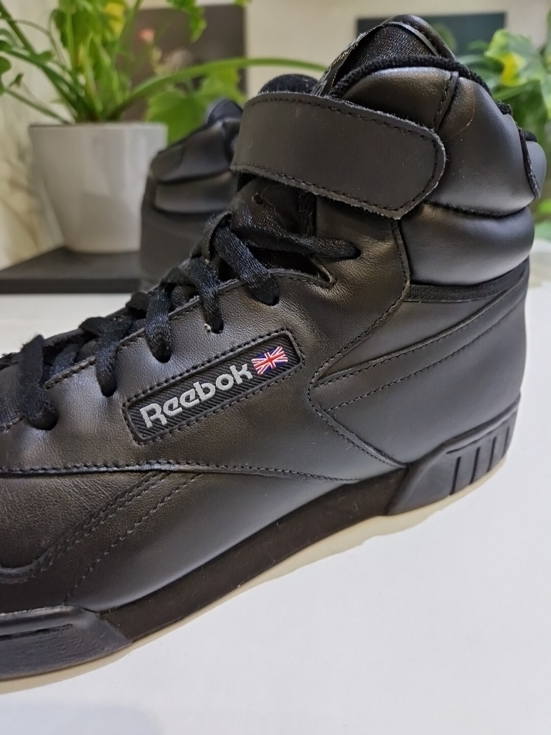 REEBOK EXOFIT HIGH CLASSIC LEATHER TRAINERS. MENS SIZE 10 UK. BLACK eBay