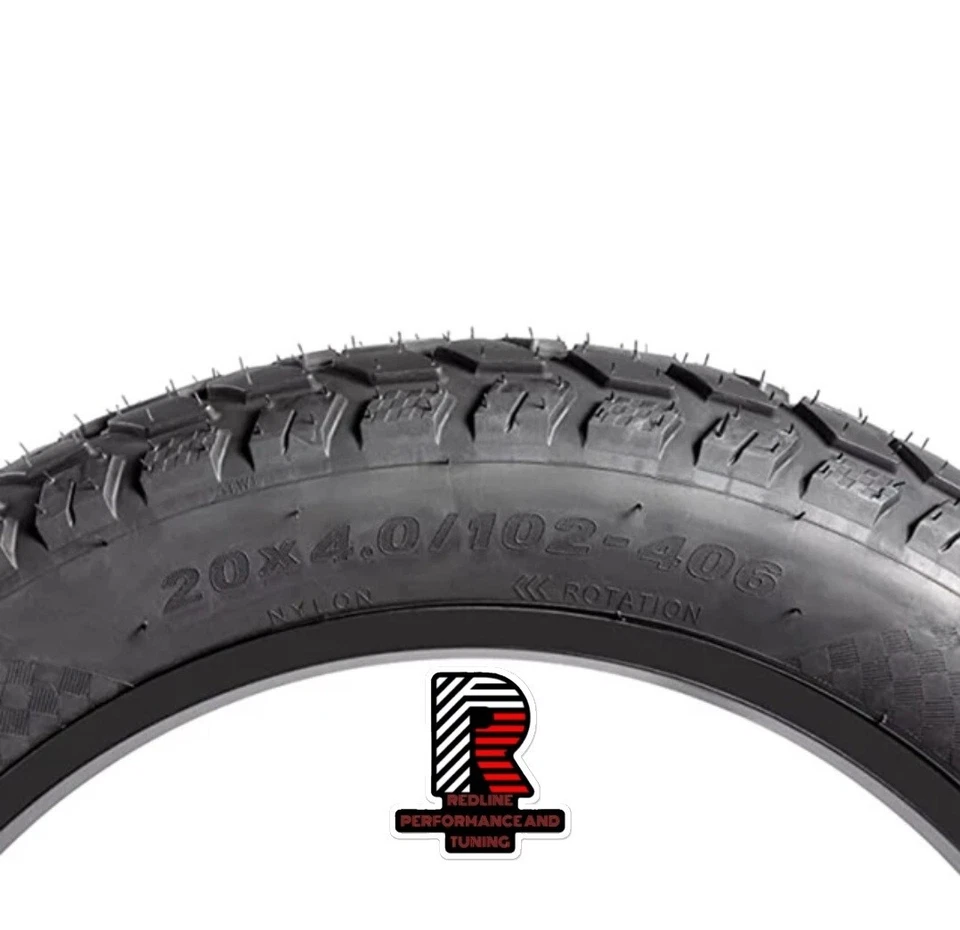 (2) Pack 20x4 REDLINE Thickened Heavy Duty Ebike Tires W/ Extra Flat Protection - Image 3 of 4