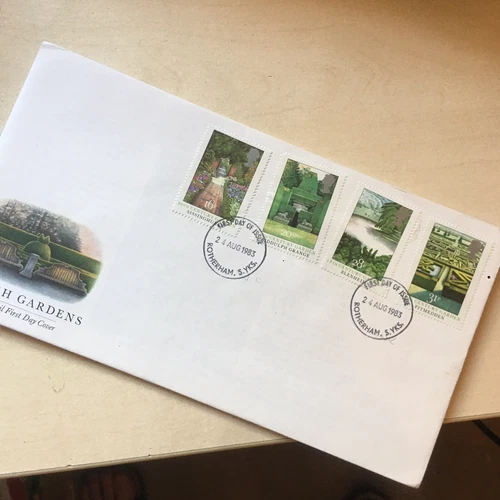 GB STAMPS FDC FIRST DAY COVER 1983 BRITISH GARDENS  Rotherham Pk UNADDRESSED WCP