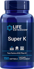 Super K, 150 Softgels, with Vitamin K1 and K2 - MK4  MK7