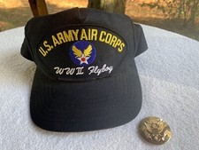 US Army Air Corps WWII WW2 Flyboy SnapBack Hat Cap With Enlisted Button USA MADE