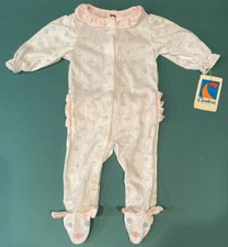 Carter  s White Sleeper with Bunnies and Tulips Easter Medium 12 - 17 lbs