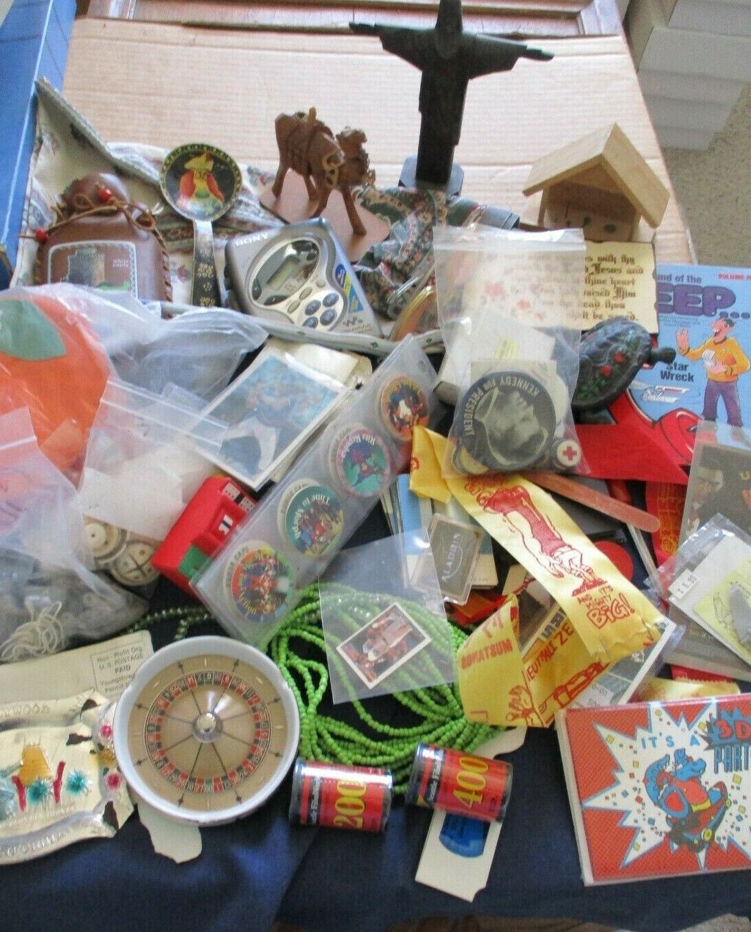 Junk Drawer Lot Collectibles Pins Pinbacks Toys Jewelry Misc Vintage to Modern