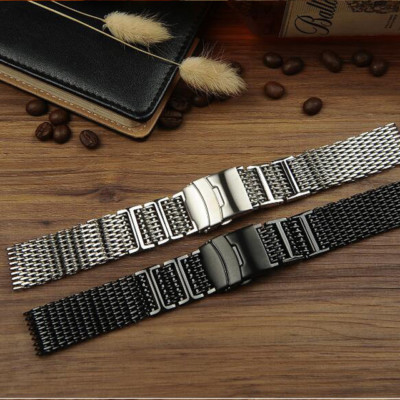 Solide H-Link Shark Edelstahl Mesh Strap Armband Ersatz Verschluss Uhrenarmband