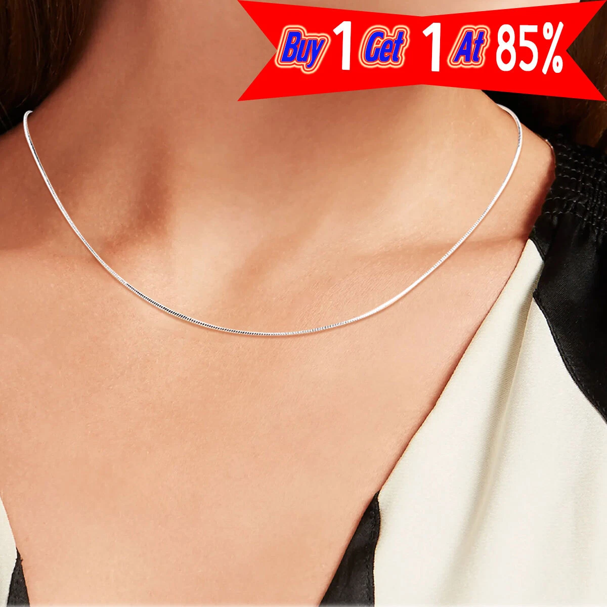 Silver neck chains for ladies sale