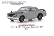 GREENLIGHT 1:64 1972 NISSAN SKYLINE 2000 GT-R 47010-C SILVER