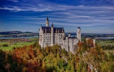 Landscape neuschwanstein castle fall germany Custom Gaming Mat Desk